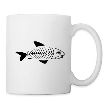 Squelette de poisson blanc - Mug blanc - blanc - Droite