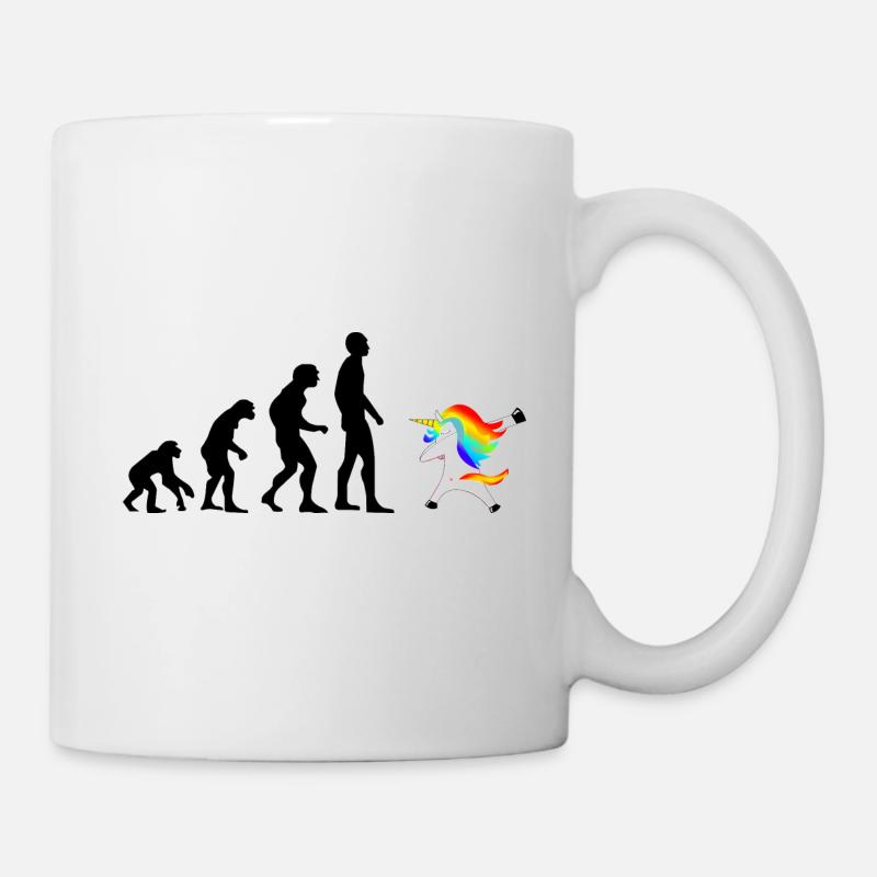 Evolution Dab Dabbing Einhorn Unicorn - Tasse - Weiß