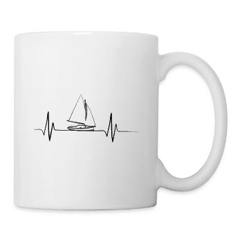 Segeln mit einem Segelboot Herzschlagkurve - Tasse - Weiß - Rechts