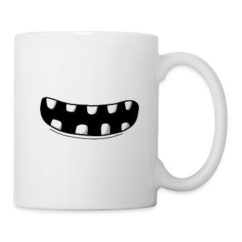 Lustiger Cartoon Mund - Tasse - Weiß - Rechts