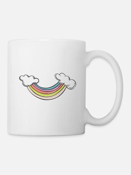 Rainbow mile avec des nuages - Mug blanc - blanc