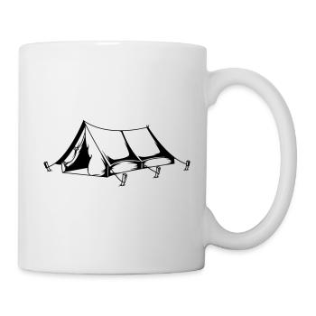 tent camping symbol tents nature - Mug - white - Right
