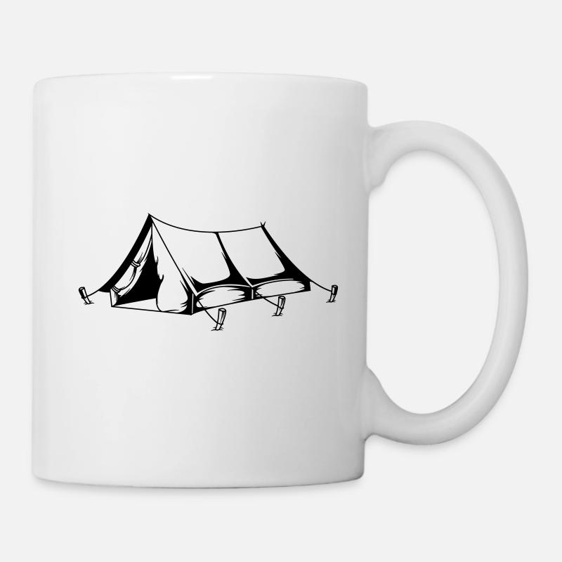zelt camping symbol zelten natur - Tasse - Weiß