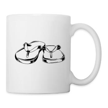 flip flops latschen symbol - Tasse - Weiß - Rechts
