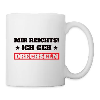 Drechseln Holz Handwerker - Tasse - Weiß - Rechts