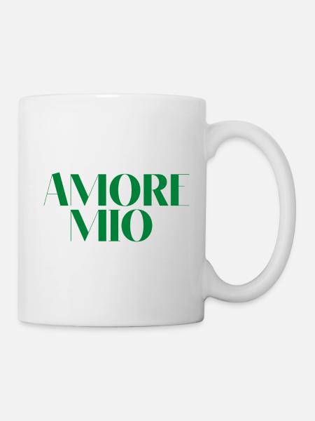 Amore Mio meine Liebe grün Geschenk-Idee Zitat - Tasse - Weiß