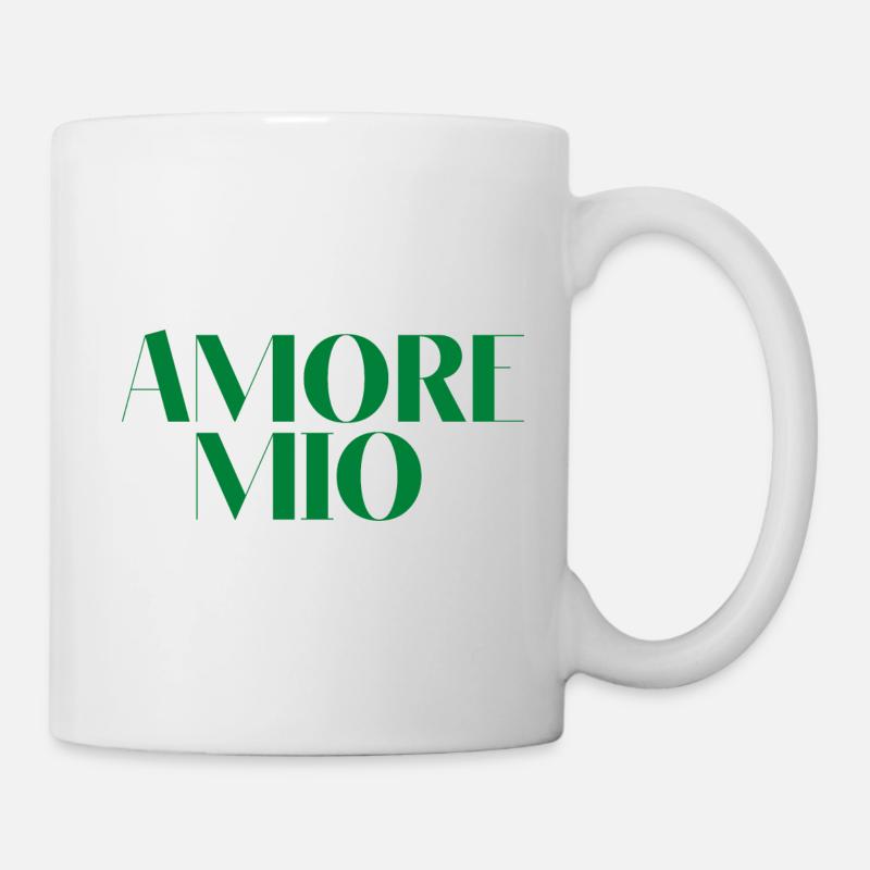 Amore Mio meine Liebe grün Geschenk-Idee Zitat - Tasse - Weiß