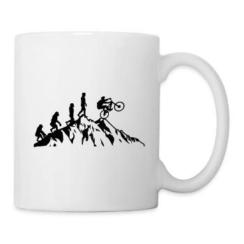 Évolution du VTT à vélo - Mug blanc - blanc - Droite