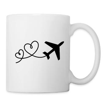 Aviators with a heart Holiday Travel Flying Airplane - Mug - white - Right