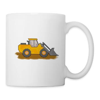 Bagger Baustelle Bauarbeiter Bau Erde I Geschenk - Tasse - Weiß - Rechts
