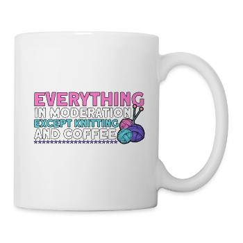 Knitting Yarn Knitting Knitting Fabric Gift - Mug - white - Right