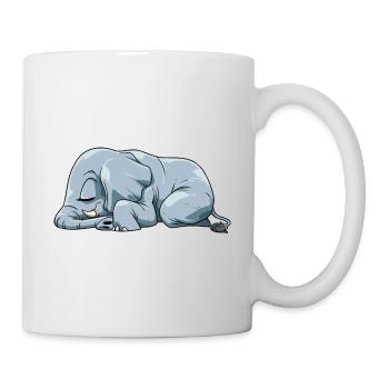 Niedlicher Schlafender Elefant - Tasse - Weiß - Rechts