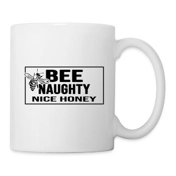 Hobbyimker Imker "bee naughty" Bienenflüsterer - Tasse - Weiß - Rechts