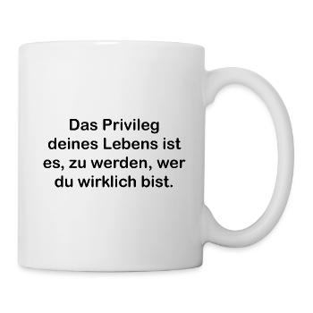 Zeitloses Zitat mit tiefen Hintergrund. Spruch. - Tasse - Weiß - Rechts