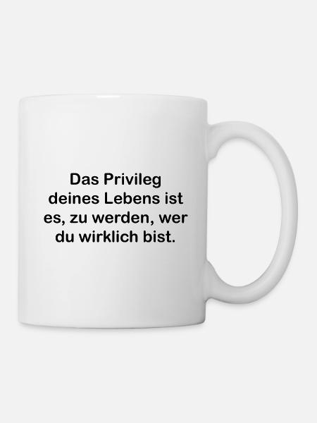 Zeitloses Zitat mit tiefen Hintergrund. Spruch. - Tasse - Weiß