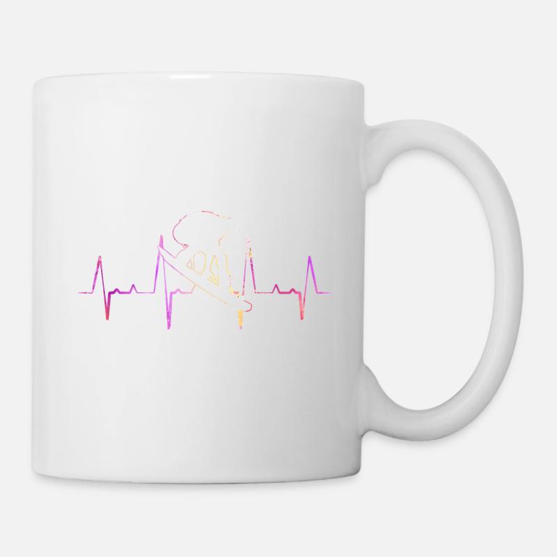 Snowboarding Hearbeat - Mug - white