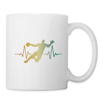 Handball Herzschlag Puls - Tasse - Weiß - Rechts