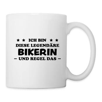 Bikerin Lustiger Spruch Bike Fun Sprüche Geschenk - Tasse - Weiß - Rechts