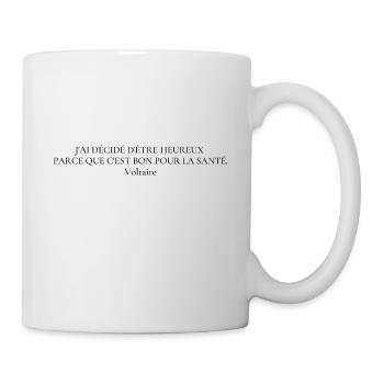 Citation "J'ai décidé d'être heureux..." - Mug blanc - blanc - Droite