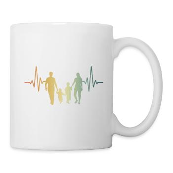 Battement de cœur Famille Parents Enfants - Mug blanc - blanc - Droite