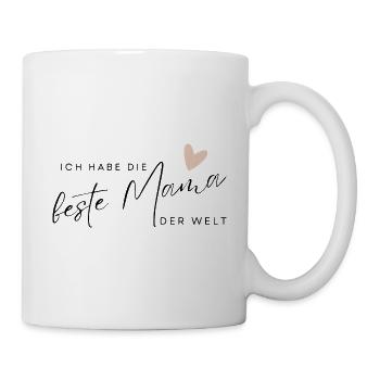 BESTE MAMA - Baby Geschenkidee Muttertag - Tasse - Weiß - Rechts