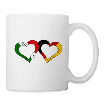 Italians and Germans hearts - Mug - white - Right