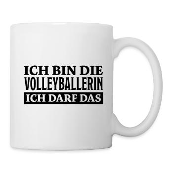 Volleyballerin Spruch Fun Beachvolleyball Geschenk - Tasse - Weiß - Rechts