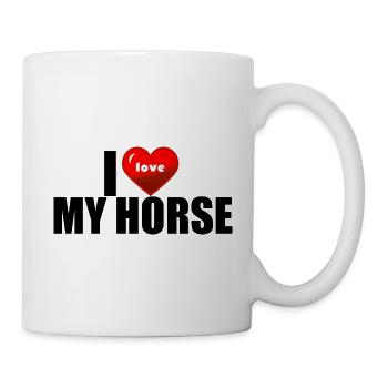 I LOVE MY HORSE T-Shirt - Tasse - Weiß - Rechts
