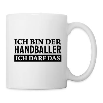 Handball Spruch Sport Lustiges Handballer Geschenk - Tasse - Weiß - Rechts