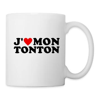 J' aime mon tonton cadeau oncle coeur rouge - Mug blanc - blanc - Droite