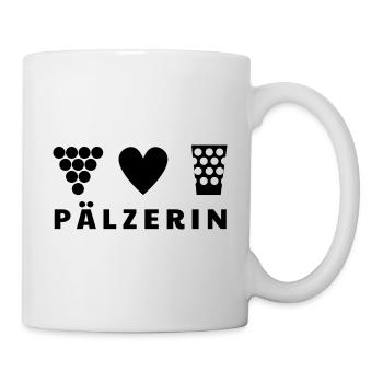 Pälzerin! Trauben Wein Herz Dubbeglas - Tasse - Weiß - Rechts