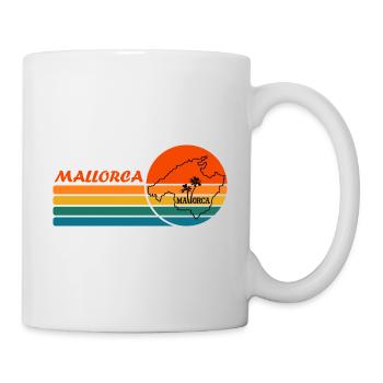 Map of the island of Mallorca Sunset - Mug - white - Right