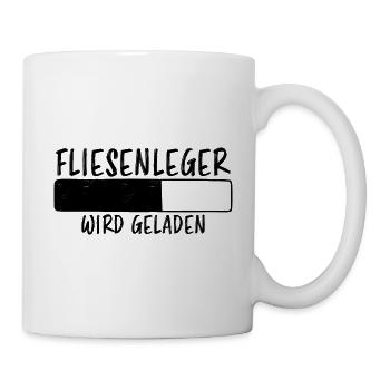 Fliesenleger Spruch Lustiges Fliesenleger Geschenk - Tasse - Weiß - Rechts