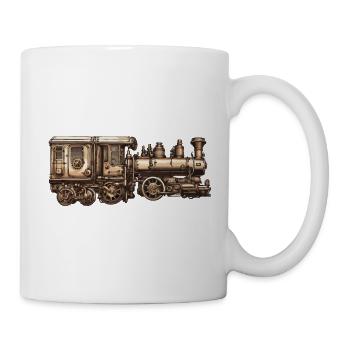 Zug / Lokomotive / Dampflok / Eisenbahn / Lock - Tasse - Weiß - Rechts