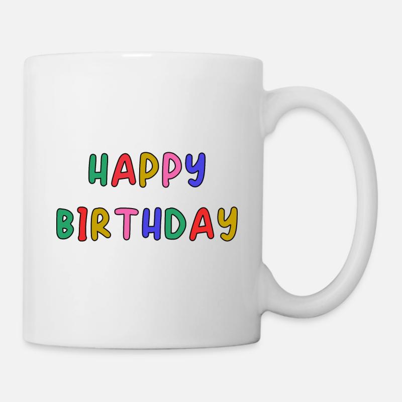 HAPPY BIRTHDAY. JOYEUX ANNIVERSAIRE. ANNIVERSAIRE. - Mug blanc - blanc