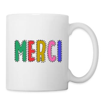 MERCI. MAÎTRESSE. MAÎTRE. MERCI MAÎTRESSE - Mug blanc - blanc - Droite