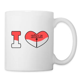 J’aime Cologne avec mon cœur et la tour de télévision - Mug blanc - blanc - Droite