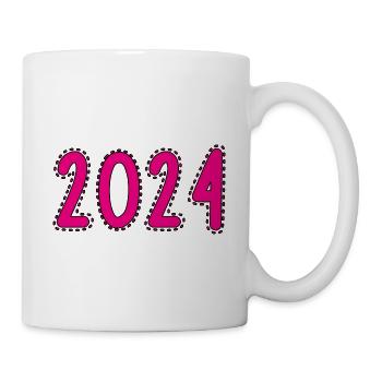 2024. FROHES NEUES JAHR. SILVESTER. NEUJAHR - Tasse - Weiß - Rechts