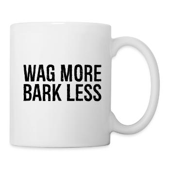 wag more bark less - Mug blanc - blanc - Droite