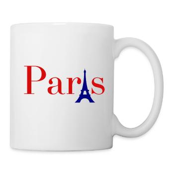 Paris Red Text with Blue Eiffel Tower - Mug - white - Right