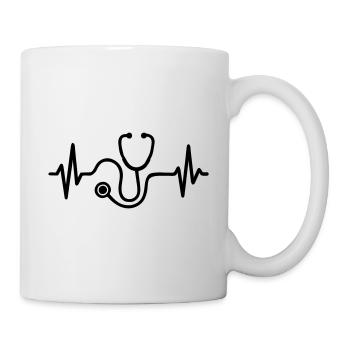 Battement Cœur Médecin - Mug blanc - blanc - Droite