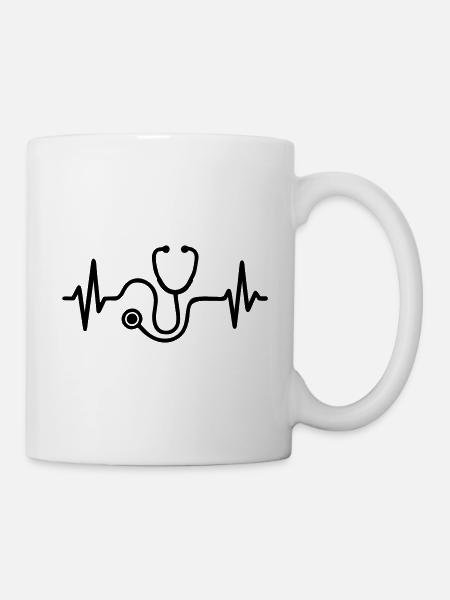 Battement Cœur Médecin - Mug blanc - blanc