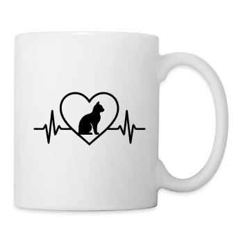 Cat Silhouette Heart - Mug - white - Right