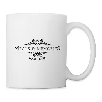 Repas et souvenirs faits ici - Cuisine - Cuisinier - - Mug blanc - blanc - Droite