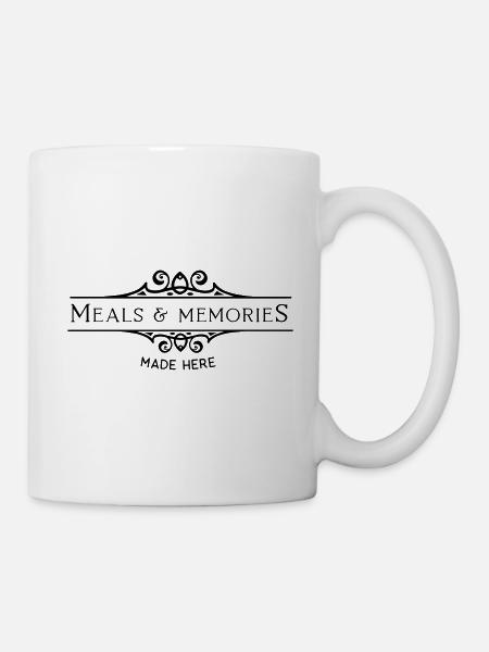 Repas et souvenirs faits ici - Cuisine - Cuisinier - - Mug blanc - blanc