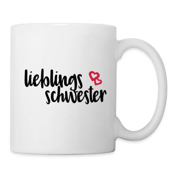 Lieblingsschwester Geschwisterliebe Geschenk - Tasse - Weiß - Rechts