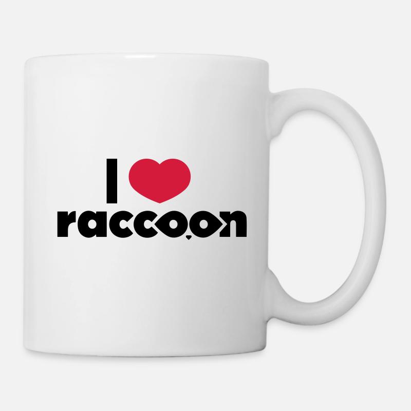 I love Raccoon - Mug blanc - blanc