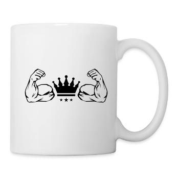 muscles bras biceps couronne - Mug blanc - blanc - Droite