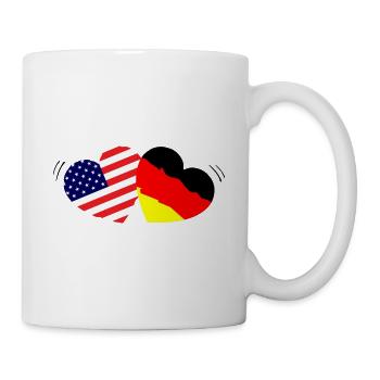 Idée cadeau coeurs amis USA Allemagne - Mug blanc - blanc - Droite
