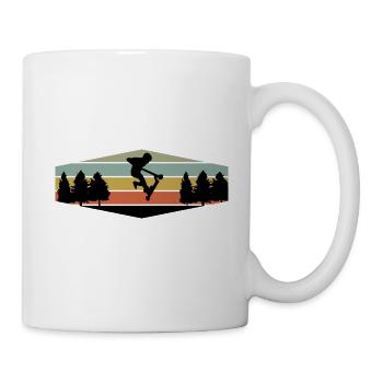 Vintage retro stunt scooter rider - Mug - white - Right